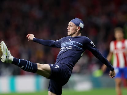 Phil Foden, en cuartos de Champions contra el Atlético en el Metropolitano.