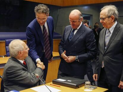 El ministro de Finanzas alemán, Wolfgang Schäuble, este lunes en su última reunión del Eurogrupo. EFE/JULIEN WARNAND