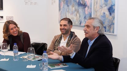 Alberto Fernández en una presentación de un libro en Madrid, el 13 de febrero.