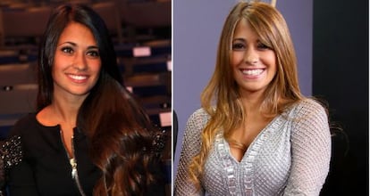 Antonella Roccuzzo, el 2012, quan va ser mare per primera vegada, i dilluns, en la gala de la Pilota d'Or.