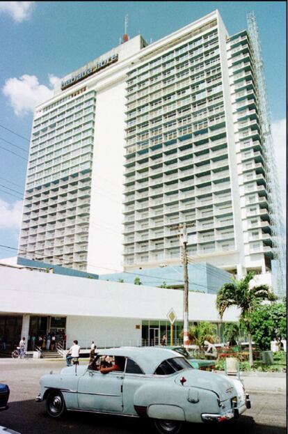 Fachada del hotel Habana Libre Hotel, usado por Fidel Castro como cuartel general durante las primeras semanas de 1959, durante la Revolución. Este hotel, antes ' Hilton', pasó a ser luego propiedad del grupo español Tryp.