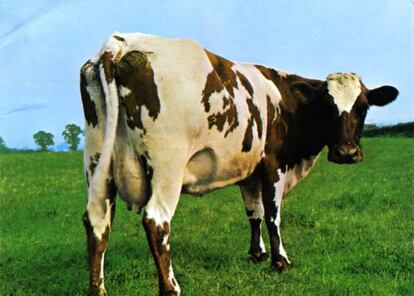 Portada del disco “Atom Heart Mother” (1970) de Pink Floyd.