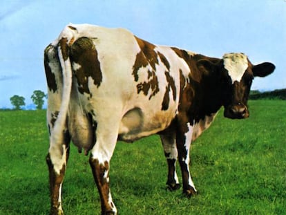 Portada del disco “Atom Heart Mother” (1970) de Pink Floyd.