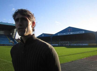 Zigor Aranalde, en el campo del Carlisle.