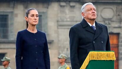 Claudia Sheinbaum y Andrés Manuel López Obrador en Palacio Nacional, en septiembre de 2024.