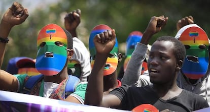 Protesta en Kenia contra la ley antihomosexual de Uganda el 10 de febrero