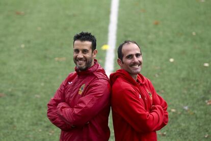 Pedro de Matías, entrenador del equipo femenino de rugby a siete (izquierda), y Pablo Feijoo, del masculino.