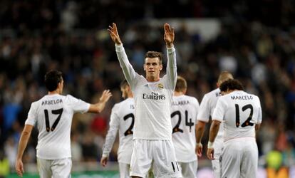 Bale celebra el segundo de sus dos goles