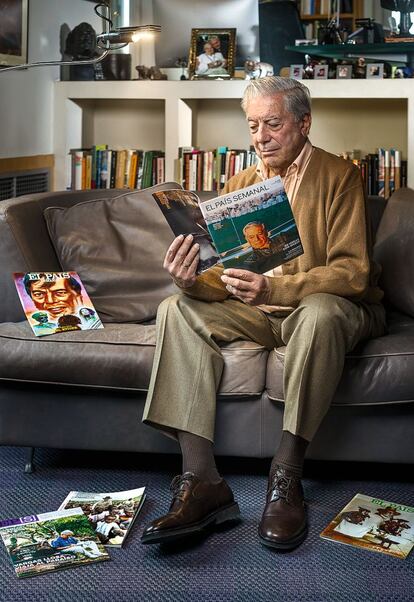<p><b>Mario Vargas Llosa</b></p><p> “Nunca he sido un autor espontáneo. Todo lo que publico resulta de un trabajo muy intenso”. Mario Vargas Llosa (Arequipa, Perú, 1936), premio Nobel de Literatura, máximo exponente de la literatura hispanoamericana, se centra en un profundo trabajo de campo cada vez que se le ocurre una idea para una novela o una obra de teatro. “Me da seguridad”. El punto de inflexión en su carrera fue 'La ciudad y los perros', en 1963. “A partir de ese año mi vida entera se volcó en la literatura y para siempre”. Con la breve interrupción –tres años– de su carrera política, que lo llevó a presentarse a las elecciones generales de Perú en 1990. Perdió frente a Alberto Fujimori. “Superé muy rápido aquella decepción gracias al trabajo literario. La experiencia, deprimente y exultante a la vez, me enseñó mucho sobre la política. Aprendí a ser más pragmático y a moderar el radicalismo de mi juventud”. Cuatro años antes, el escritor había publicado su primera portada en 'El País Semanal' por su relato 'Mi hijo el etíope', sobre la etapa rastafari de su hijo Gonzalo. Considera que, actualmente, perder la privacidad es el precio que pagan “todas las personas que pasan al dominio público”. Al principio le desesperaba “la deformación sistemática” de su vida en la prensa amarilla. “Ahora procuro concentrarme en cosas importantes, y la chismografía no lo es”. En el número del 11 de enero de 2009 destacaba un reportaje suyo sobre la República Democrática del Congo. “Ese viaje fue, probablemente, la experiencia más triste que he tenido. Nunca conocí un país tan trágico, tan destruido, tan falto de esperanza”. El año siguiente, tras ser premiado con el Nobel, publicó en esta revista un extracto de su novela El sueño del celta, titulado 'La maldad', que habla de la colonización belga en ese mismo país en el siglo XIX por el rey Leopoldo II. “Un criminal tan inhumano como Hitler y Stalin”. Ganar el premio literario más importante promovió mucho sus libros en todo el mundo. “Pero también cambió mi vida para peor; ahora debo defender mucho más mi tiempo para poder leer y escribir”. </p>