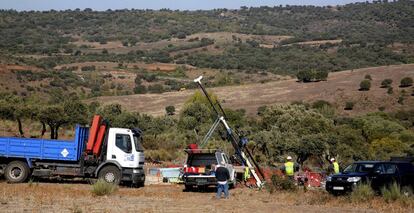 Empleados de Berkeley en la explotación minera de uranio en Retortillo, Salamanca.