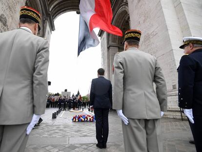 Emmanuel Macron, ayer el Par&iacute;s.