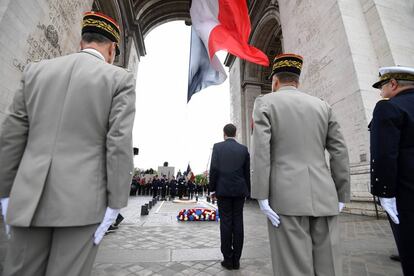 Emmanuel Macron, ayer el Par&iacute;s.