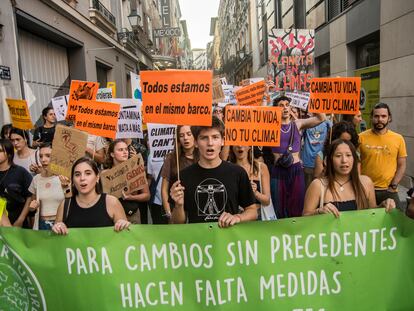 Una manifestación del grupo ambientalista Fridays for Future el pasado 23 de septiembre en Madrid.