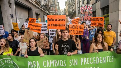 Una manifestación del grupo ambientalista Fridays for Future el pasado 23 de septiembre en Madrid.