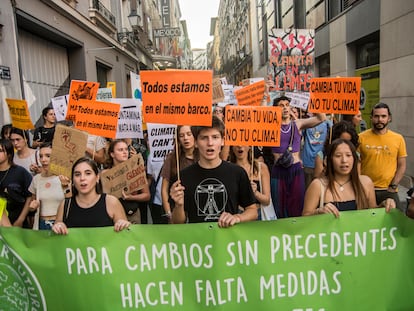 Una manifestación del grupo ambientalista Fridays for Future el pasado 23 de septiembre en Madrid.