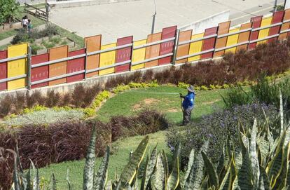 Riego de un jardín en Moravia.