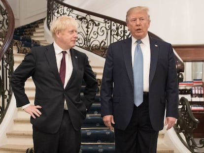 Johnson e Trump durante a cúpula do G7, em 25 de agosto.