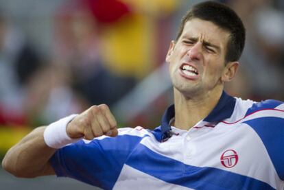 El serbio Djokovic celebra un punto ante el brasileño Bellucci.