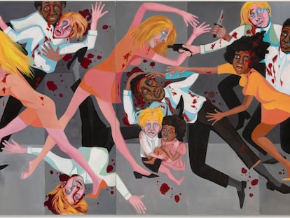 'American People Series #20: Die', inspirada en el 'Guernica' de Picasso, reflejaba la guerra social y racial durante el llamado 'largo y cálido verano' de 1967. cuando estallaron 159 disturbios raciales en distintas ciudades de Estados Unidos.