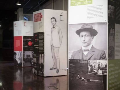 Aspecte que oferia dissabte passat l'exposició sobre Pompeu Fabra en l'Arts Santa Mònica.