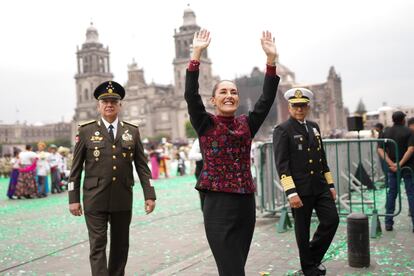 Claudia Sheinbaum durante la conmemoración de la Revolución Mexicana en Ciudad de México.