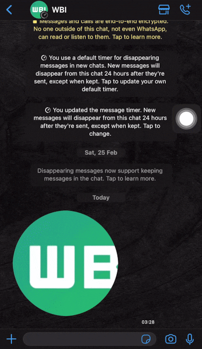 Imagen del funcionamiento de los nuevos videomensajes en WhatsApp.