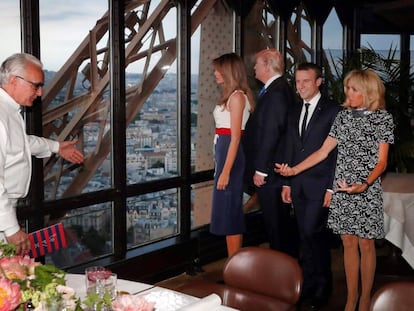 El chef Alain Ducasse recibe a los Trump y los Macron en la Torre Eiffel