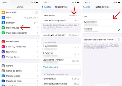 Cómo alternar las tarifas de datos en tu iPhone.