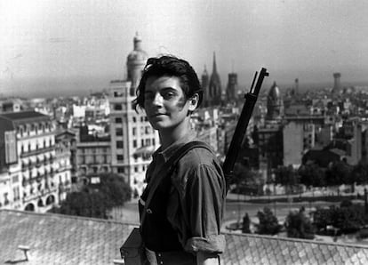 Marina Ginestà on the rooftop of the Colón hotel in Barcelona.