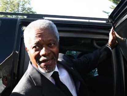 El secretario general de la ONU, Kofi Annan, ayer, en Addis Abeba (Etiopía).