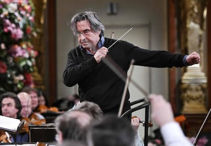 Riccardo Muti, en los ensayos hoy del Concierto de Año Nuevo en Viena.