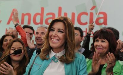 Susana Díaz la nit electoral.