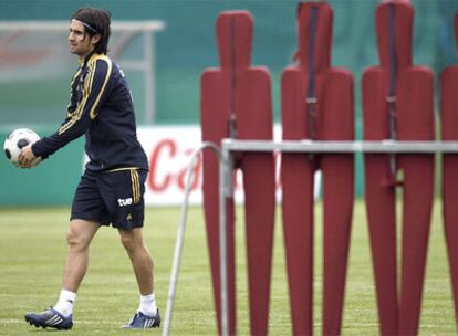 De la Red, ayer durante la sesión preparatoria de la selección española.