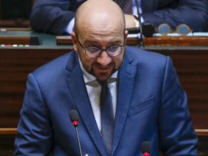 El primer ministro belga, Charles Michel, se dirige al Parlamento.