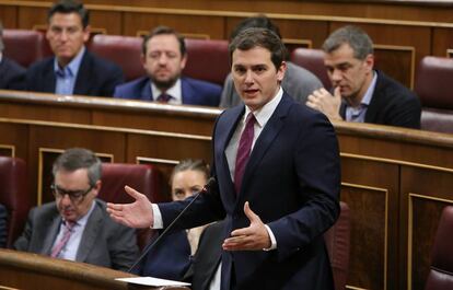 Una intervenci&oacute;n de Albert Rivera en el Congreso de los Diputados. 