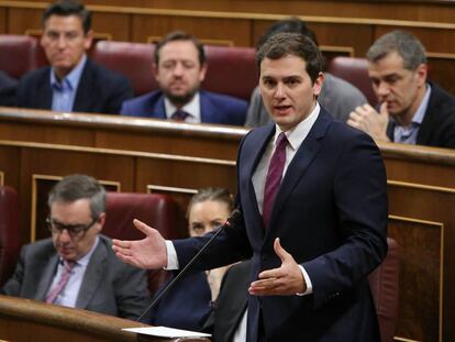 Una intervenci&oacute;n de Albert Rivera en el Congreso de los Diputados. 