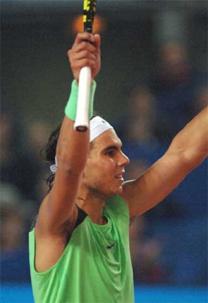 Rafa Nadal celebra su victoria.