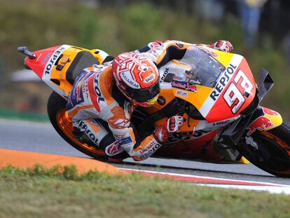 Marc Máquez, durante las vueltas de clasficación de MotoGP del Gran Premio de Brno.