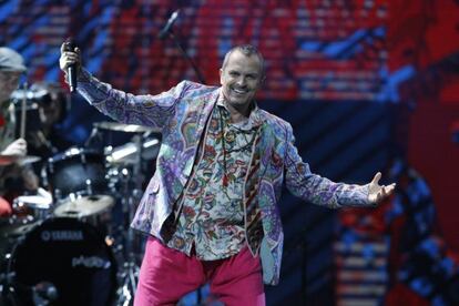 Miguel Bosé durante su actuación el pasado mes de febrero en Viña del Mar.