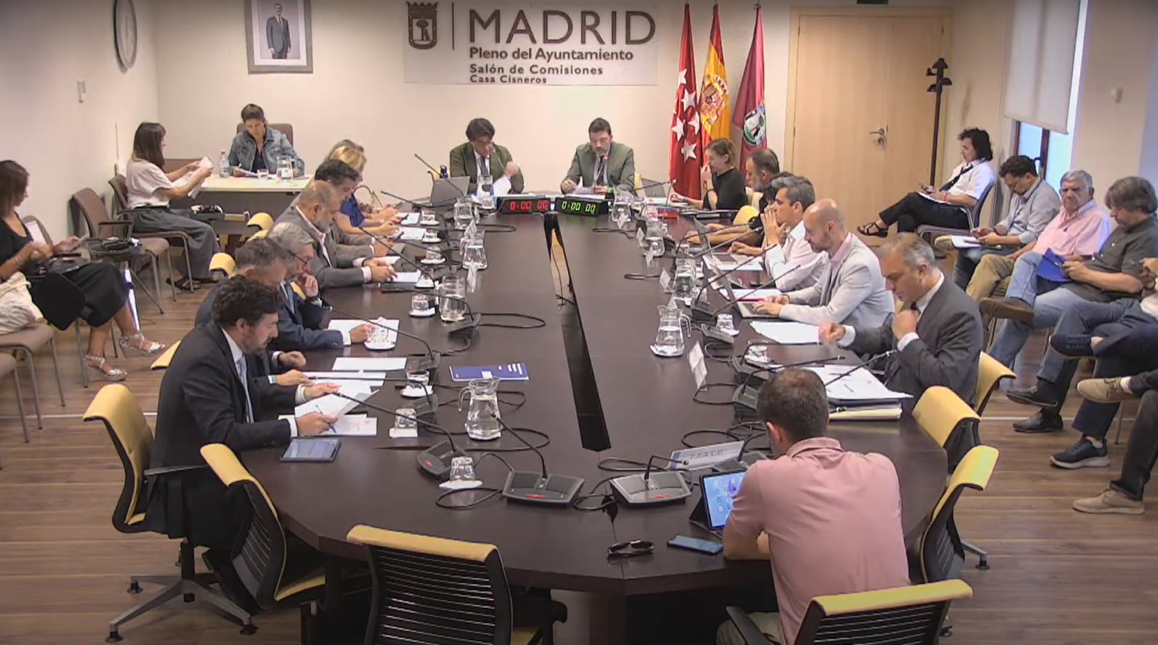 Los miembros de la comisión de Vicealcaldía, Portavoz, Seguridad y Emergencias del Ayuntamiento de Madrid, el miércoles de la semana pasada.