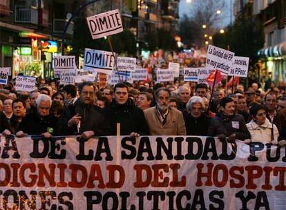 Manifestación en Leganés en defensa de la dignidad del hospital Severo Ochoa.