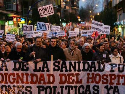 Manifestación en Leganés en defensa de la dignidad del hospital Severo Ochoa.