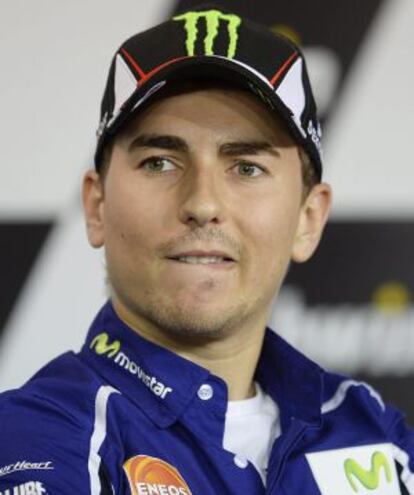 Jorge Lorenzo participa en una rueda de prensa antes del Gran Premio de la República Checa 