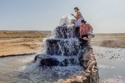 Kazakhstan: A hot spring has emerged on the former bed of the Aral Sea, near Akespe village, and is often visited for healing purposes. Over the years the Aral Sea has lost 90 percent of its waters. Shared by Uzbekistan and Kazakhstan, this formerly fourth largest lake in the world began to retreat in 1960s, with the Soviet project of diverting the rivers Syr Darya and Amu Darya to serve the cotton industry.