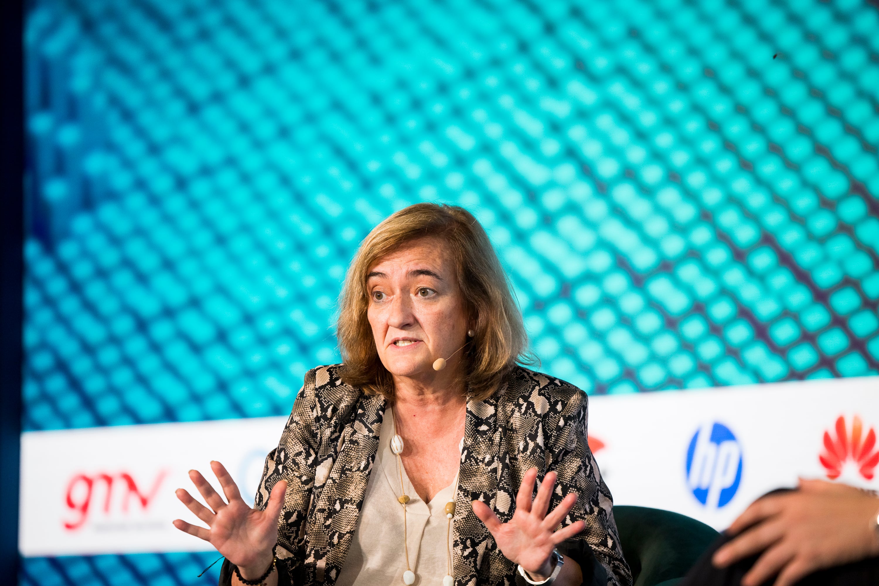 Cristina Herrero, presidenta de la Airef, durante su intervención en el Foro Económico CREO, en mayo de 2025.