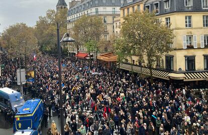 Thousands gather for a march against antisemitism in Paris, France, on Nov. 12, 2023