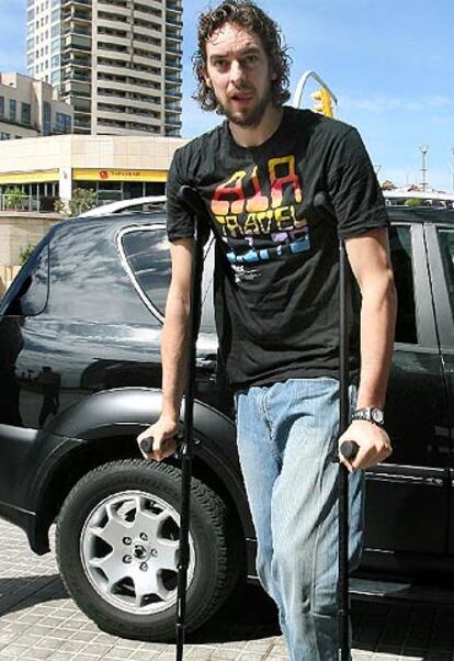 Pau Gasol, ayer en Barcelona.