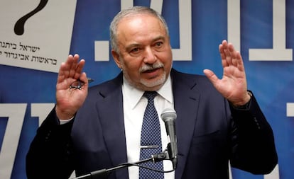 El líder derechista israelí Avigdor Lieberman, el lunes en Jerusalén.