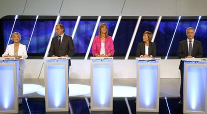 Los candidatos a lehendakari el debate electoral organizado por ETB.
