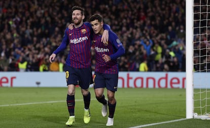 Messi marcou duas vezes e Coutinho uma na goleada do Barcelona.